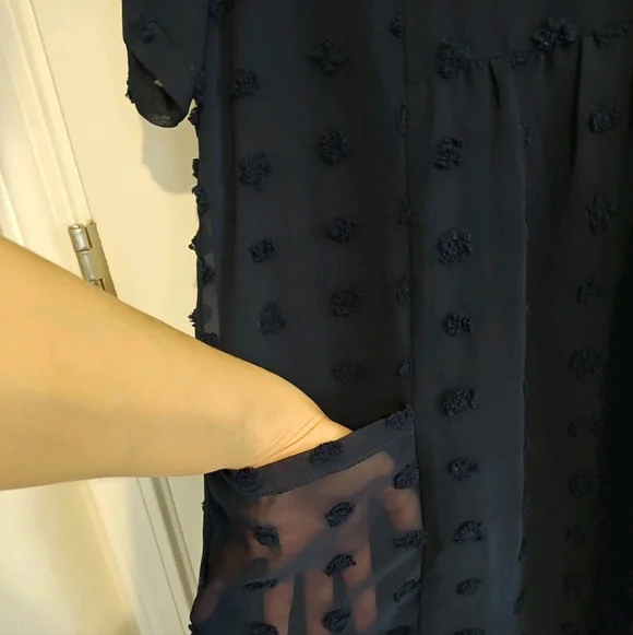 MIHOLL Navy Textured Dress Size Small - Picture 6 of 7